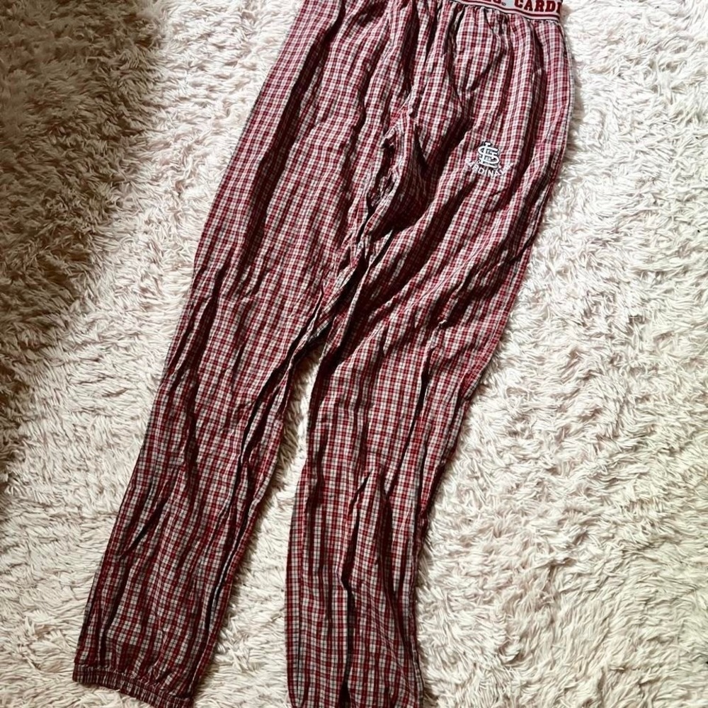 St Louis Cardinals Sportswear Busch Stadium Lounge Plaid PJ Pant Mens M Baseball